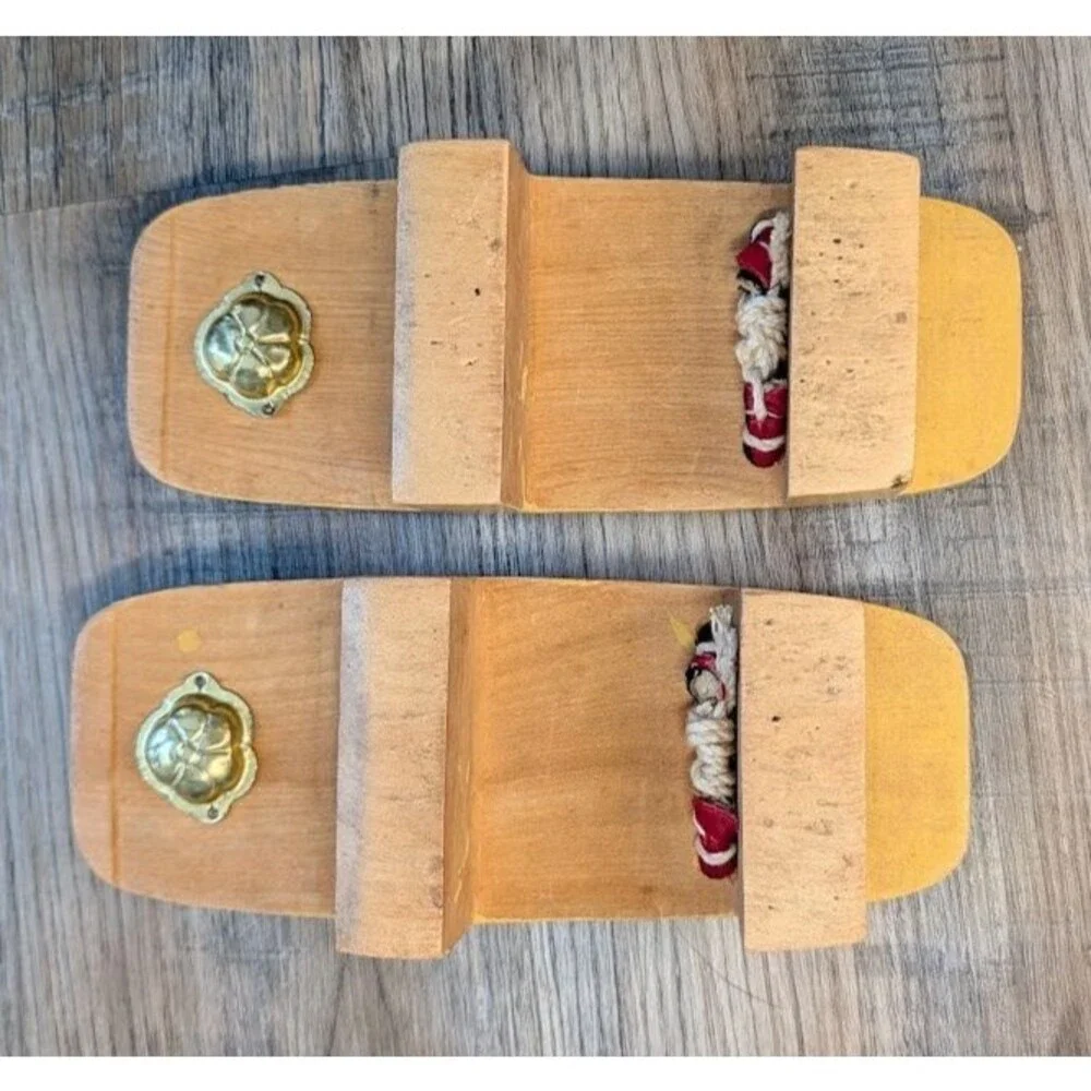 Vintage Japanese Geta Wooden Sandals Clogs Tenguya Brand Authentic Made in Japan
